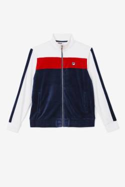 Fila Brice Velour Miesten Takki Laivastonsininen Valkoinen Punainen | Fila653VS