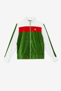 Fila Brice Velour Miesten Takki Valkoinen Punainen | Fila235RT