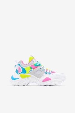 Fila Cage Mid Mixed Media Naisten Tennarit Valkoinen Harmaat Keltainen | Fila145YN