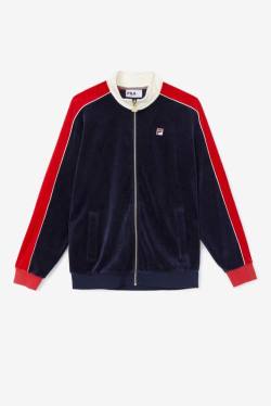 Fila Cima Velour Miesten Takki Laivastonsininen Punainen | Fila182OE