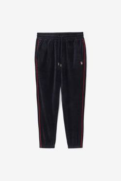 Fila Deverall Velour Miesten Housut Mustat Punainen Vihreä | Fila982KO