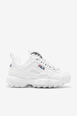 Fila Disruptor 2 Miesten Premium Tennarit Valkoinen Laivastonsininen Punainen | Fila167QP