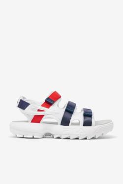 Fila Disruptor Miesten Sandaalit Valkoinen Laivastonsininen Punainen | Fila912SU