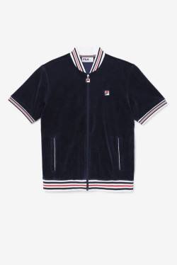 Fila Estudio Velour Miesten Takki Laivastonsininen Valkoinen | Fila132SM