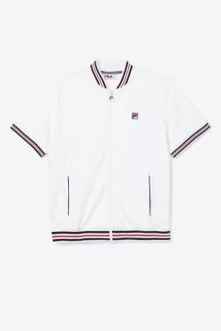 Fila Estudio Velour Miesten Takki Valkoinen Laivastonsininen | Fila769GA