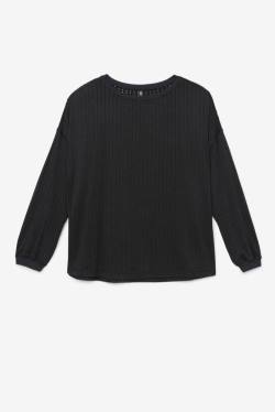 Fila Fi-lux Mesh Long Sleeve Top Naisten T Paidat Mustat | Fila836ZS