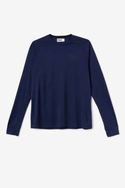 Fila Jazam Long Sleeve Crew Miesten T Paidat Laivastonsininen Mustat | Fila704WI