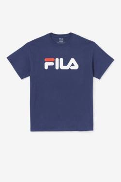 Fila Logo Tee Miesten T Paidat Laivastonsininen Valkoinen Punainen | Fila409HP