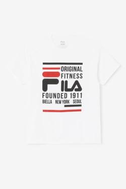 Fila Original Fitness Tee Miesten T Paidat Valkoinen Mustat Punainen | Fila301DU