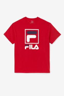 Fila Stacked Tee Miesten T Paidat Punainen Valkoinen Laivastonsininen | Fila801QA