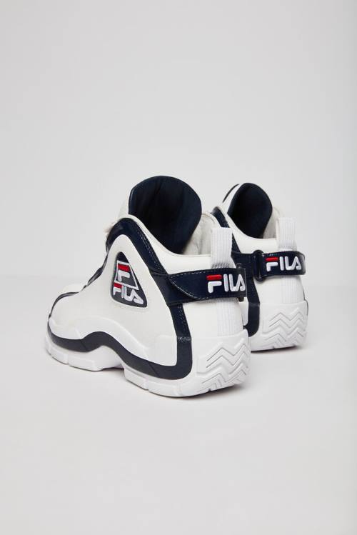 Fila 96 Miesten Koripallokengät Valkoinen Laivastonsininen Punainen | Fila679BY