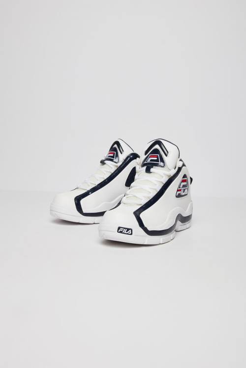 Fila 96 Miesten Koripallokengät Valkoinen Laivastonsininen Punainen | Fila679BY
