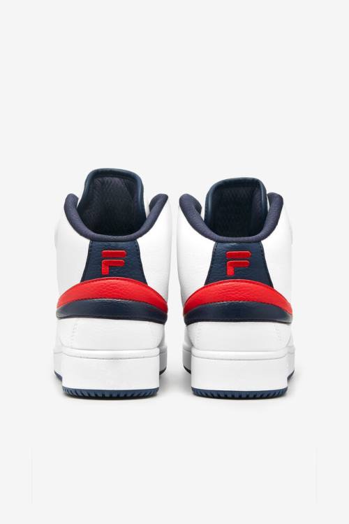 Fila A-high Miesten Tennarit Valkoinen Laivastonsininen Punainen | Fila643BM