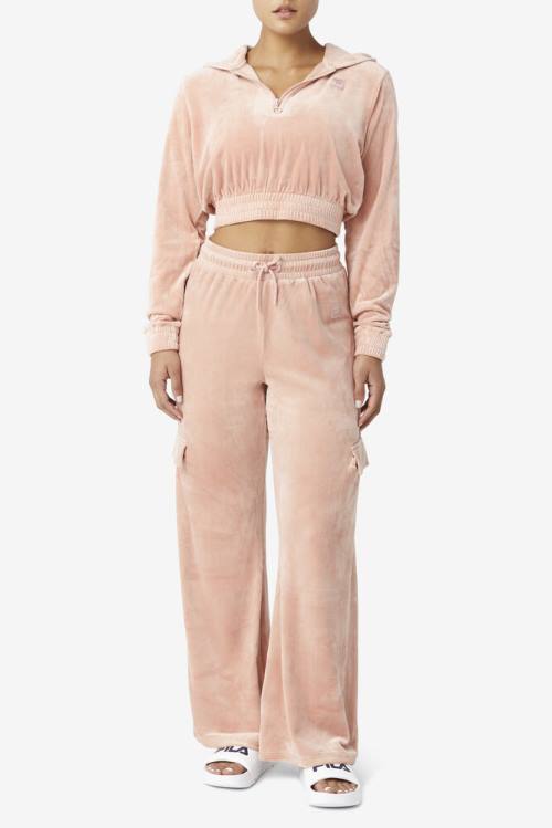 Fila Aaral Cropped Half Zip Naisten Huppari Pinkki | Fila904ZP