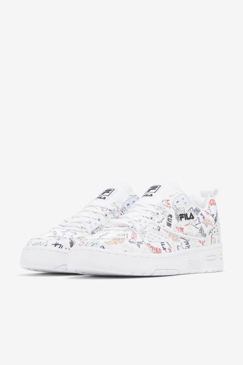 Fila Ace Scribbles Miesten Tennarit Valkoinen Mustat Monivärinen | Fila327CD