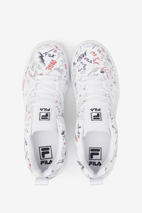 Fila Ace Scribbles Miesten Tennarit Valkoinen Mustat Monivärinen | Fila327CD