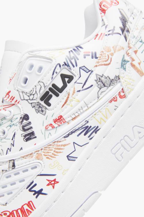 Fila Ace Scribbles Miesten Tennarit Valkoinen Mustat Monivärinen | Fila327CD