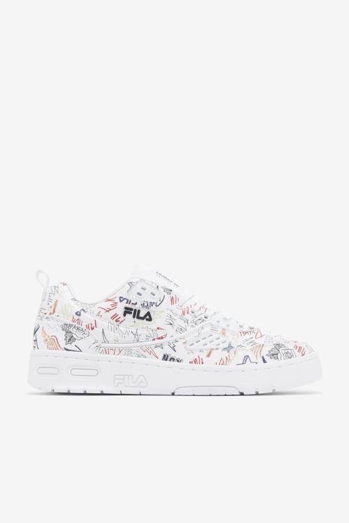 Fila Ace Scribbles Miesten Tennarit Valkoinen Mustat Monivärinen | Fila327CD
