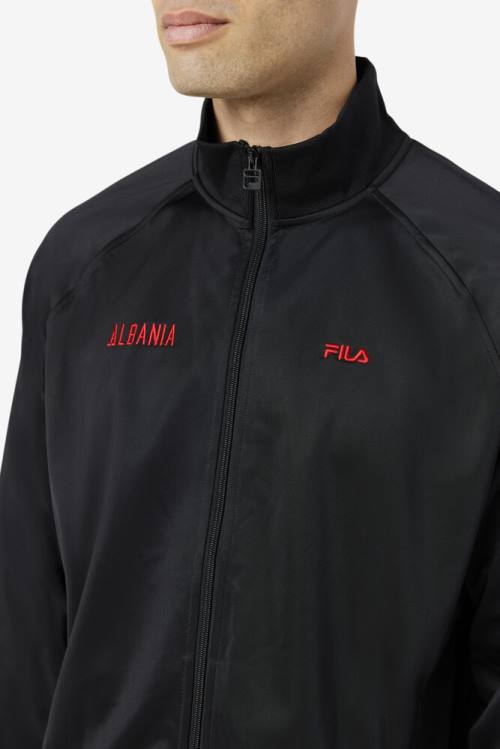 Fila Albania Track Miesten Takki Mustat Punainen | Fila289RK