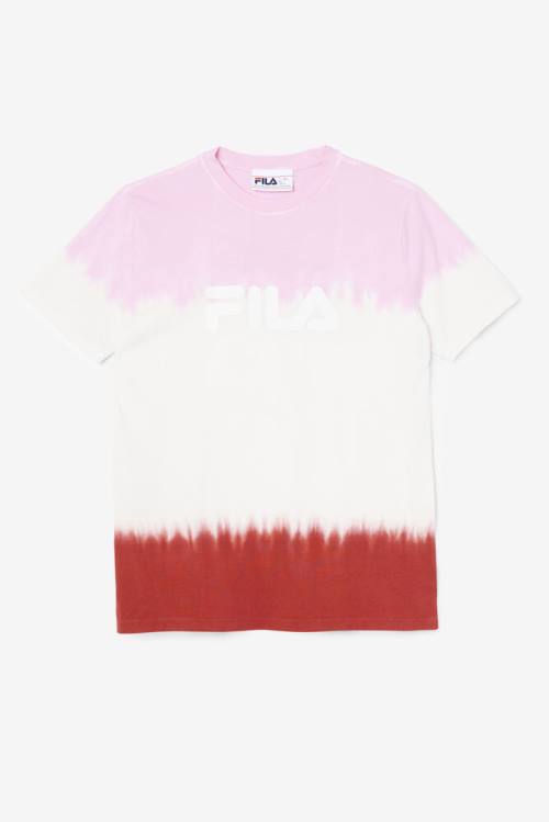 Fila Alivia Tie Dye Tee Naisten T Paidat Valkoinen Punainen | Fila037ET