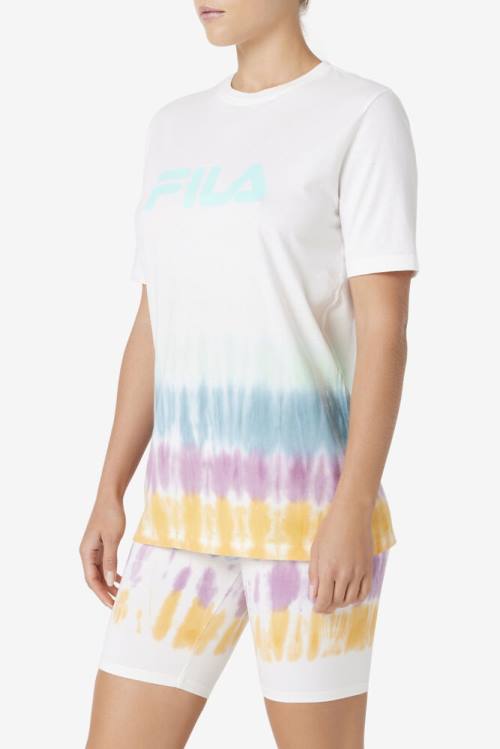 Fila Alivia Tie Dye Tee Naisten T Paidat Valkoinen | Fila641UE