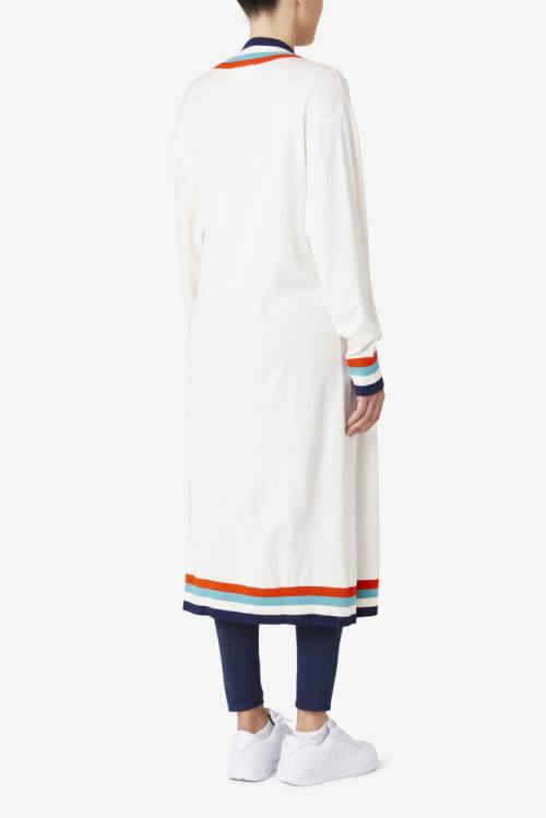 Fila Angelina Maxi Cardigan Naisten Puserot Sininen Valkoinen Oranssi | Fila092OR