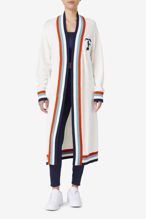 Fila Angelina Maxi Cardigan Naisten Puserot Sininen Valkoinen Oranssi | Fila092OR
