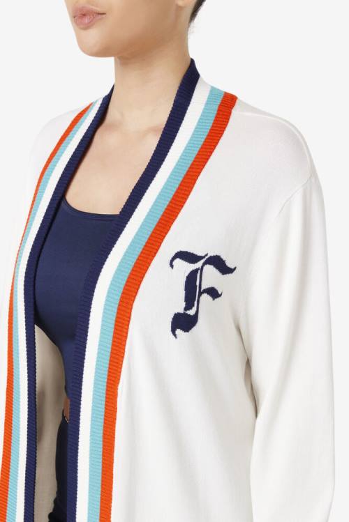 Fila Angelina Maxi Cardigan Naisten Puserot Sininen Valkoinen Oranssi | Fila092OR