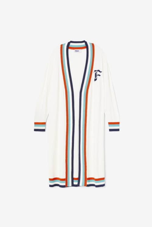 Fila Angelina Maxi Cardigan Naisten Puserot Sininen Valkoinen Oranssi | Fila092OR