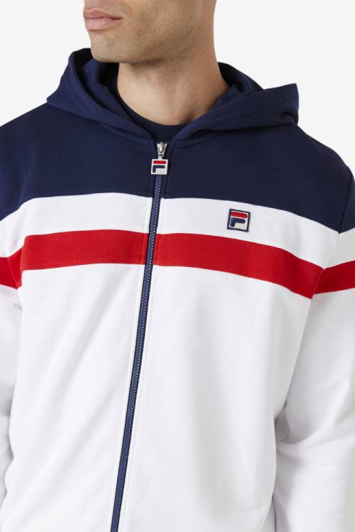 Fila Arlo Miesten Huppari Valkoinen Laivastonsininen Punainen | Fila086PL