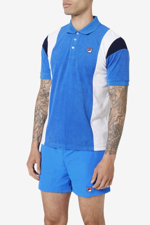 Fila Astro Terry Miesten Pikeepaita Sininen Valkoinen Laivastonsininen | Fila714FX