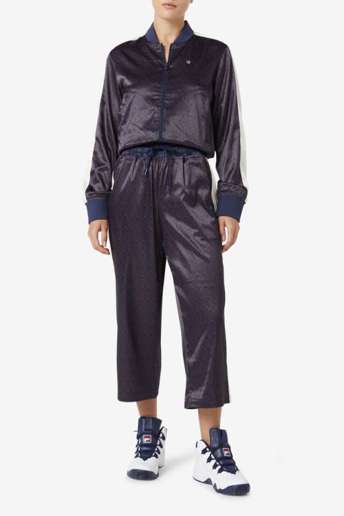 Fila Aviana Cropped Satin Naisten Housut Laivastonsininen | Fila219GP