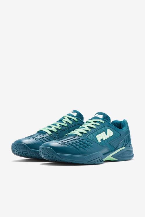 Fila Axilus 2 Energized Miesten Tenniskengät Sininen Koralli Vihreä Harmaat Valkoinen | Fila326RB