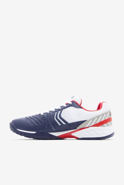 Fila Axilus 2 Energized Miesten Tenniskengät Valkoinen Laivastonsininen Punainen | Fila746BX