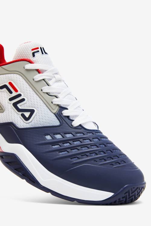 Fila Axilus 2 Energized Miesten Tenniskengät Valkoinen Laivastonsininen Punainen | Fila746BX