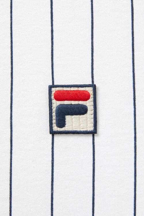 Fila Bb1 Miesten Pikeepaita Valkoinen Laivastonsininen Punainen | Fila569TA