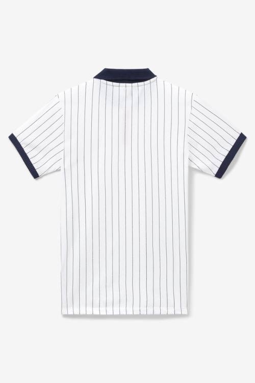 Fila Bb1 Miesten Pikeepaita Valkoinen Laivastonsininen Punainen | Fila569TA