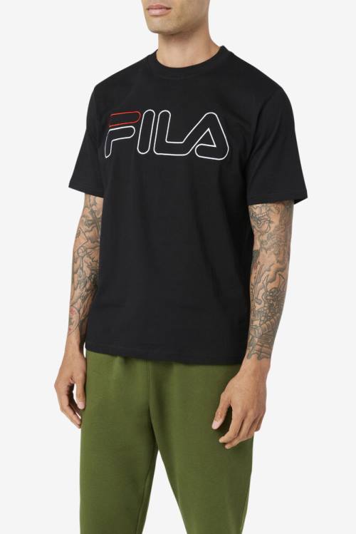 Fila Borough Tee Miesten T Paidat Mustat | Fila368JK