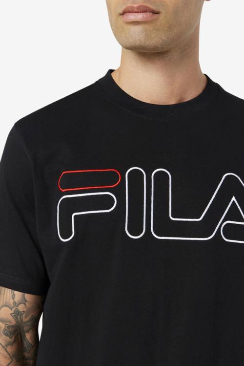Fila Borough Tee Miesten T Paidat Mustat | Fila368JK