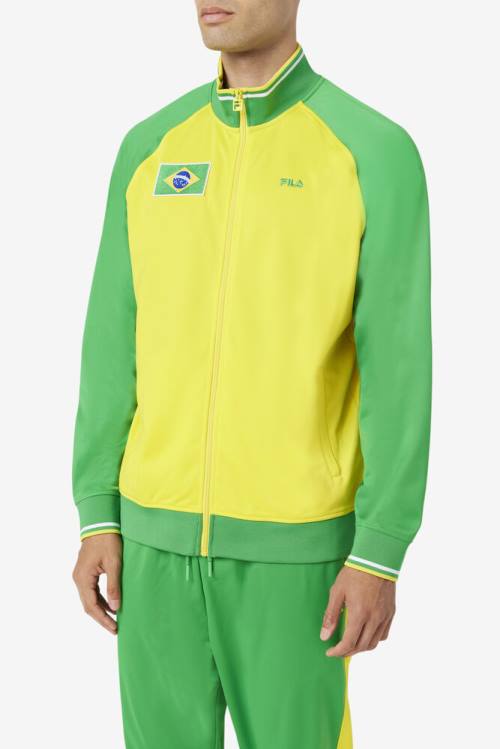 Fila Brazil Track Miesten Takki Keltainen Vihreä Valkoinen | Fila126GJ
