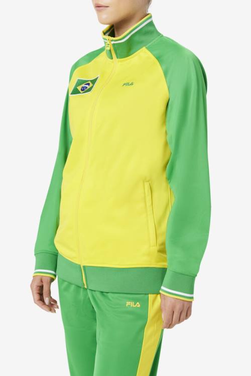 Fila Brazil Track Naisten Takki Keltainen Vihreä Valkoinen | Fila369XJ