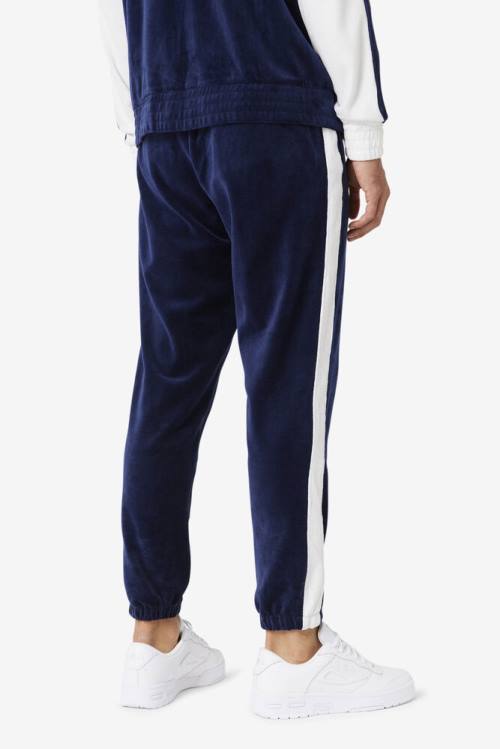 Fila Brice Velour Miesten Housut Laivastonsininen Valkoinen Punainen | Fila135LZ