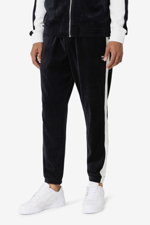 Fila Brice Velour Miesten Housut Mustat Valkoinen | Fila823BP
