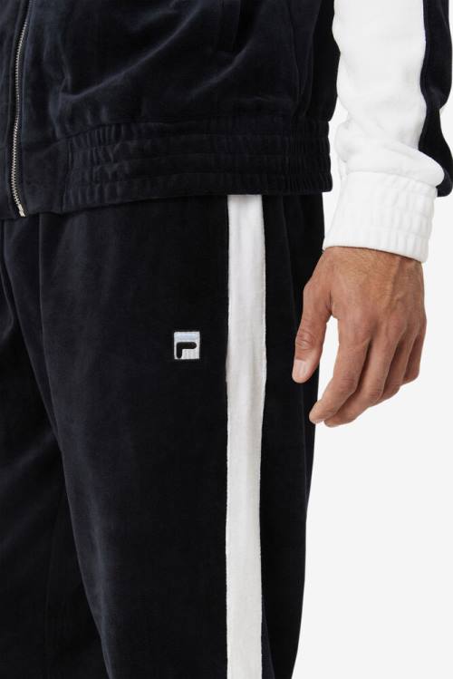 Fila Brice Velour Miesten Housut Mustat Valkoinen | Fila823BP