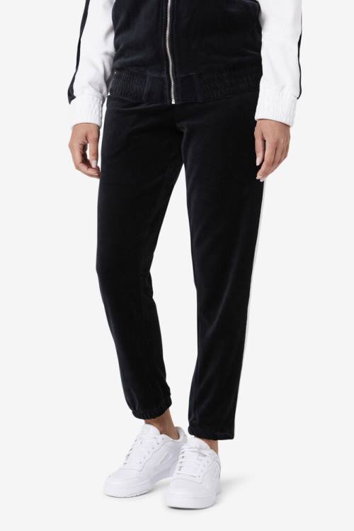 Fila Brice Velour Miesten Housut Mustat Valkoinen | Fila823BP