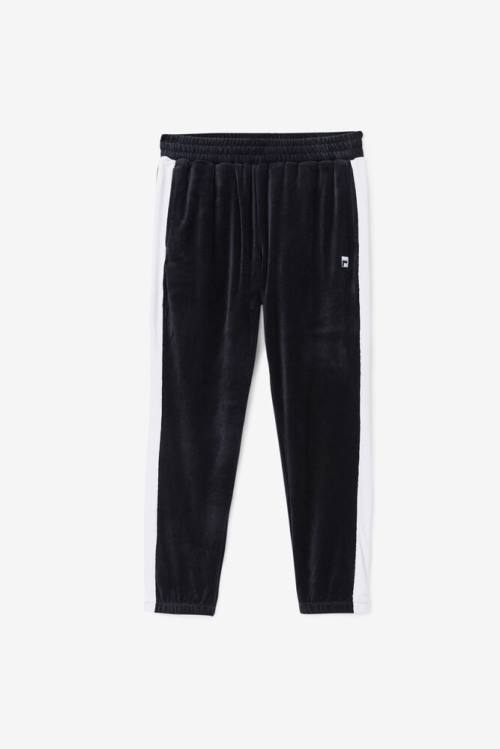 Fila Brice Velour Miesten Housut Mustat Valkoinen | Fila823BP