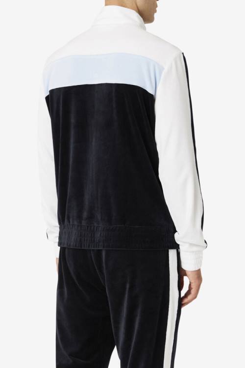 Fila Brice Velour Miesten Takki Mustat Valkoinen | Fila987YM