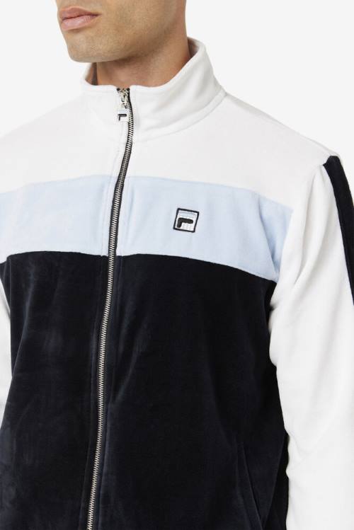 Fila Brice Velour Miesten Takki Mustat Valkoinen | Fila987YM