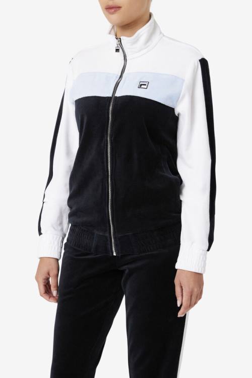 Fila Brice Velour Miesten Takki Mustat Valkoinen | Fila987YM