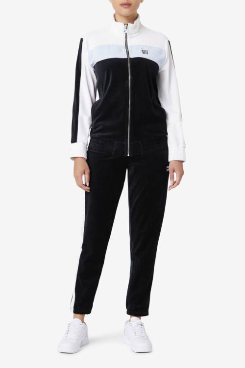 Fila Brice Velour Miesten Takki Mustat Valkoinen | Fila987YM
